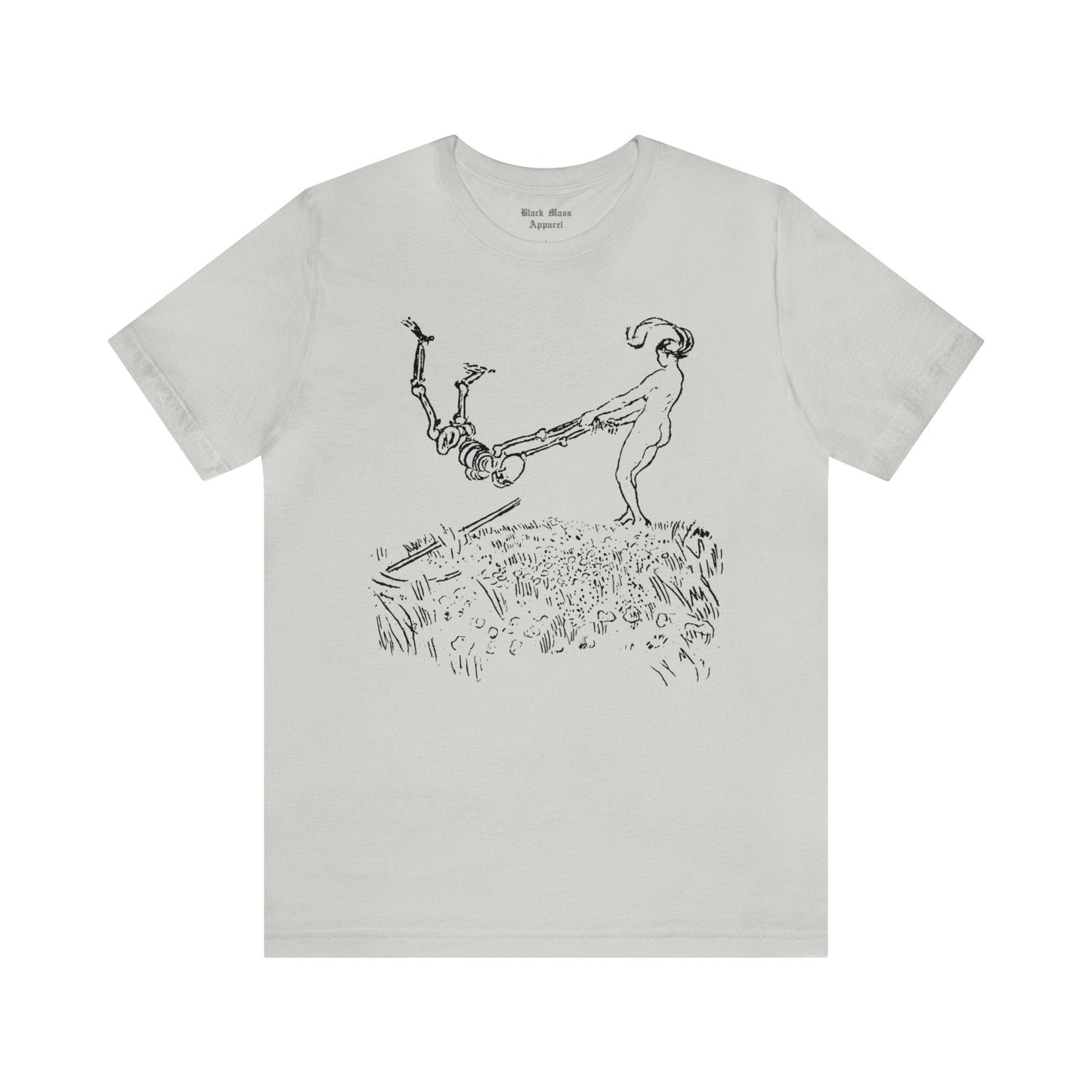Death and a Woman, Funny Skeleton Shirt, Robert Budzinski Vintage Art, Death T-shirt Unisex Jersey Short Sleeve Tee - Black Mass Apparel - T-Shirt