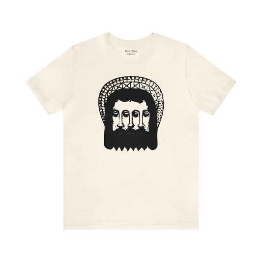 Faces of the Trinity, Surreal Psychedelic Angel T-shirt, Celestial Being Unisex Jersey Short Sleeve Tee - Black Mass Apparel - T-Shirt