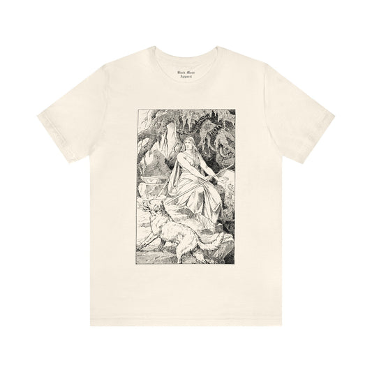 Goddess Hel and Her Hellhound - Black Mass Apparel - T-Shirt