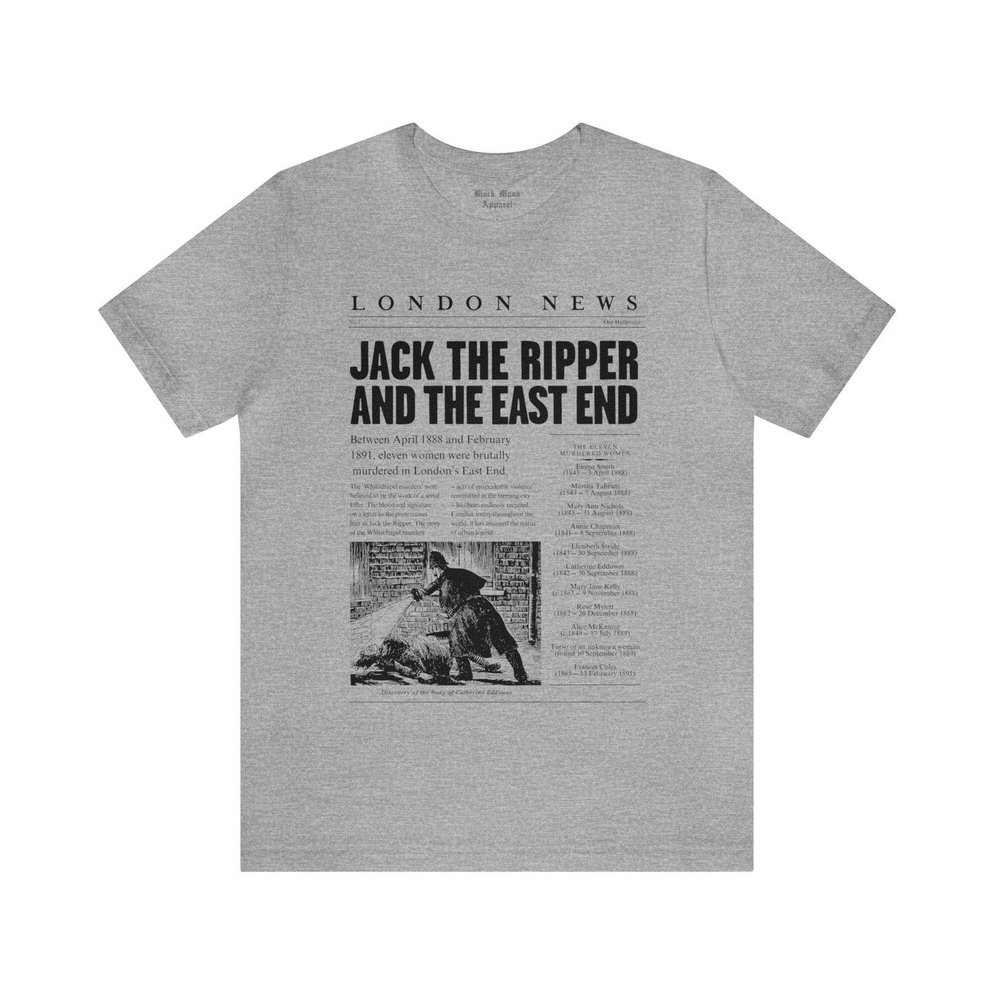 Jack the Ripper Newspaper - Black Mass Apparel - T-Shirt