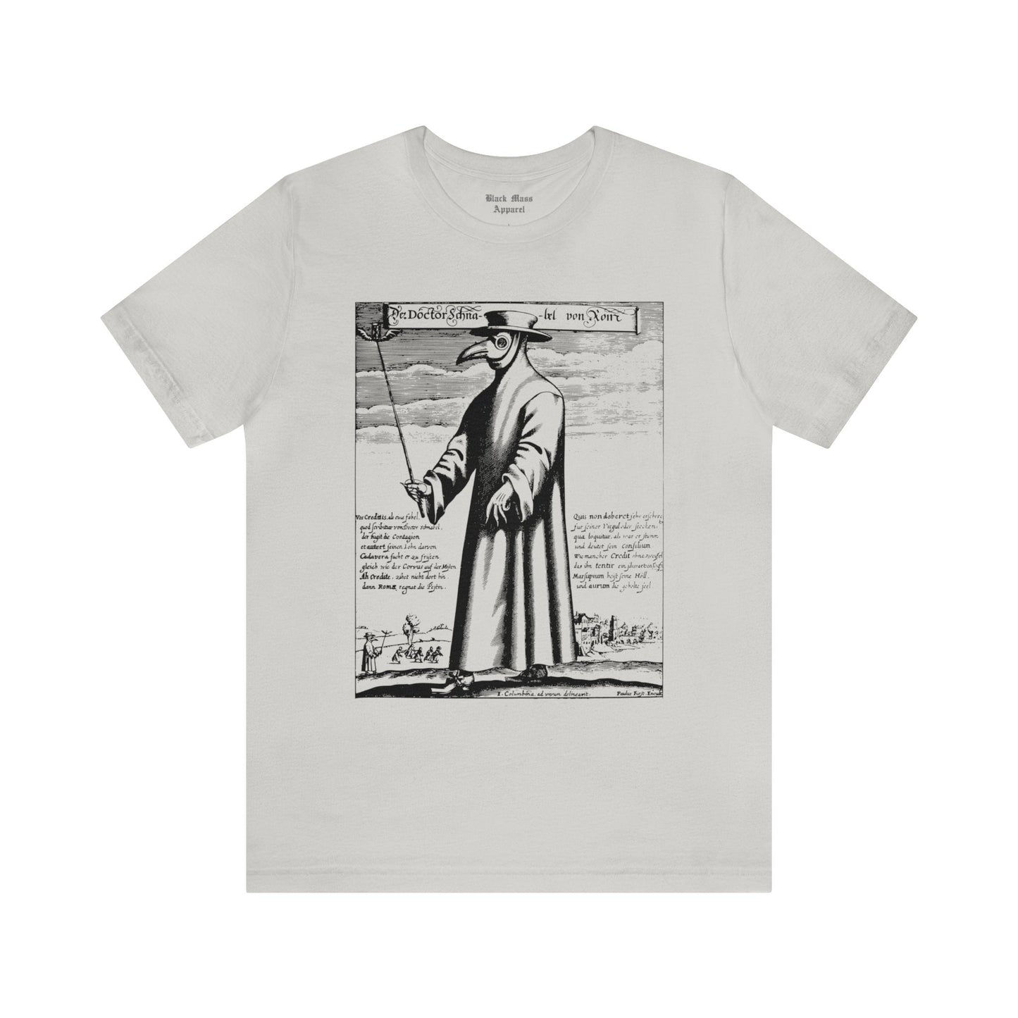 Plague Doctor, Medieval Art T-shirt, Black Death Shirt, Renaissance, Creepy, Vintage, Historical Art Unisex Jersey Short Sleeve Tee - Black Mass Apparel - T-Shirt