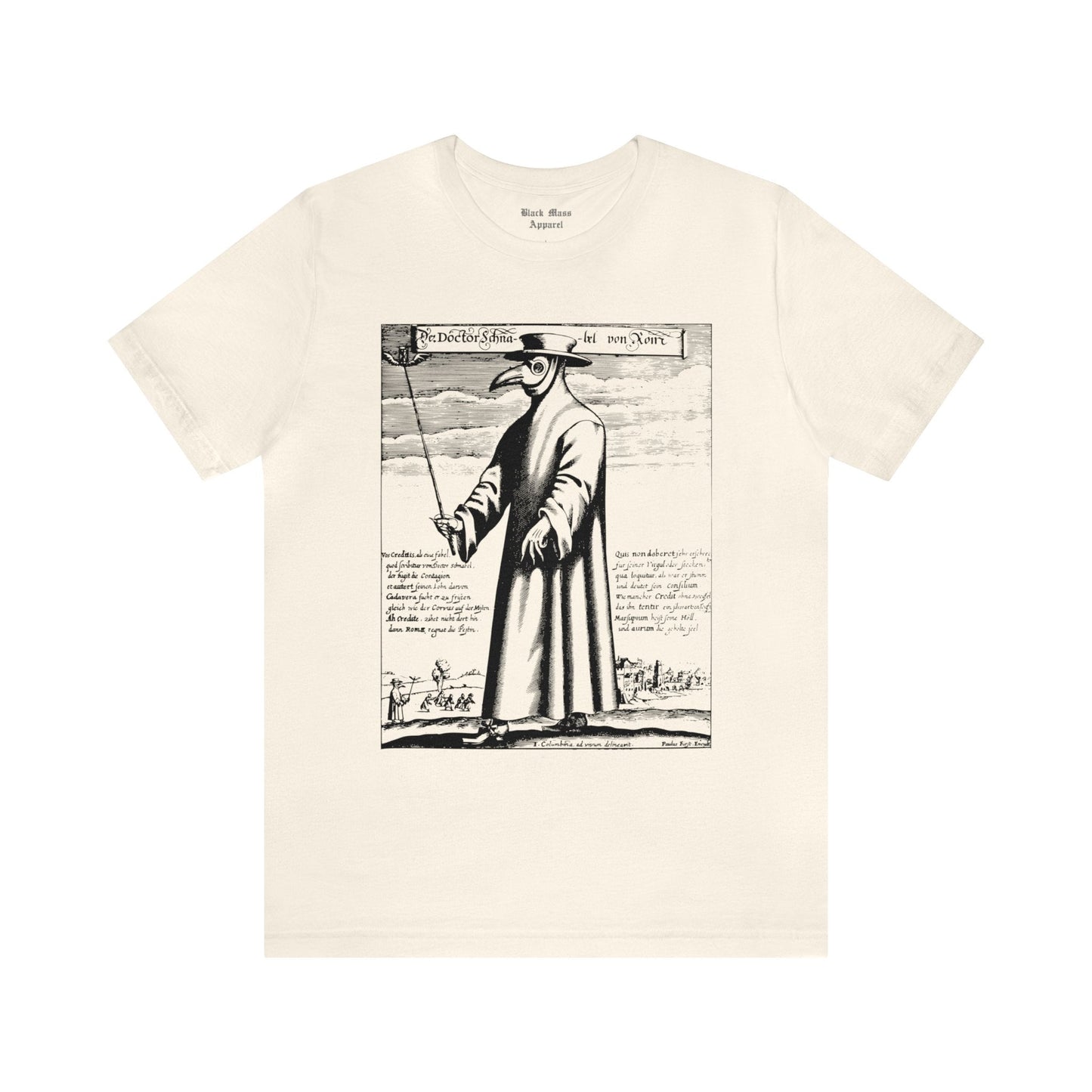 Plague Doctor, Medieval Art T-shirt, Black Death Shirt, Renaissance, Creepy, Vintage, Historical Art Unisex Jersey Short Sleeve Tee - Black Mass Apparel - T-Shirt