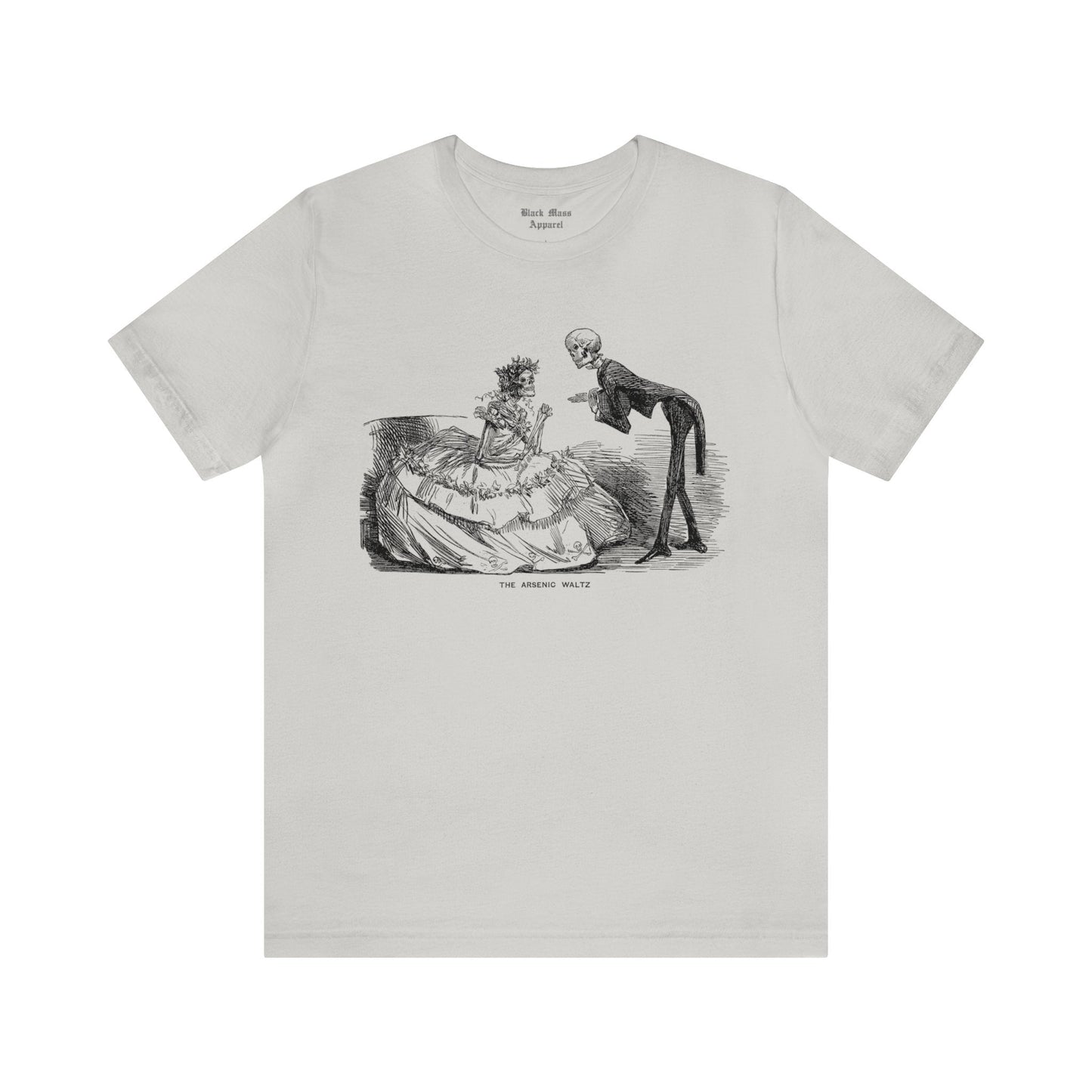 The Arsenic Waltz, The Dance of Death, Vintage Skeleton Shirt, Victorian Art T-shirt, Danse Macabre Unisex Jersey Short Sleeve Tee - Black Mass Apparel - T-Shirt