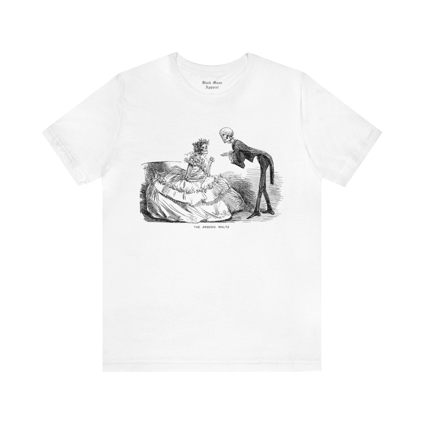 The Arsenic Waltz, The Dance of Death, Vintage Skeleton Shirt, Victorian Art T-shirt, Danse Macabre Unisex Jersey Short Sleeve Tee - Black Mass Apparel - T-Shirt