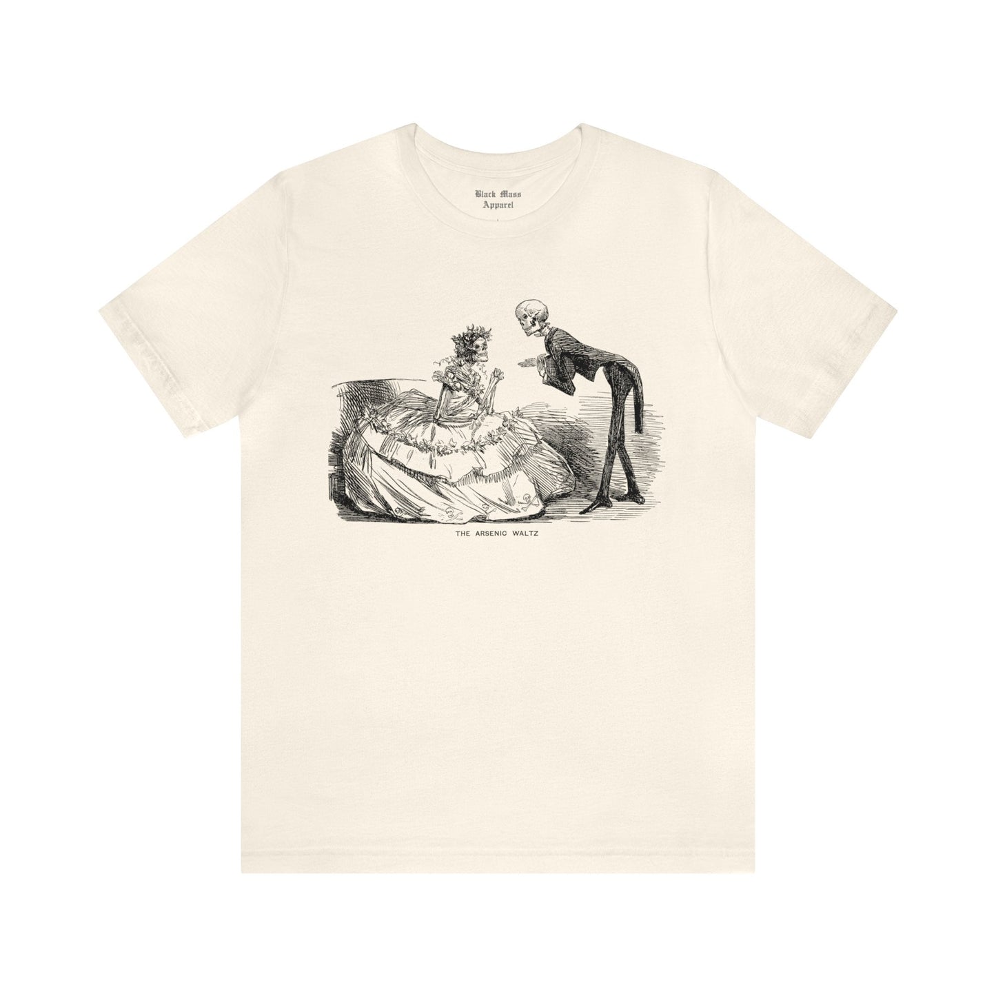 The Arsenic Waltz, The Dance of Death, Vintage Skeleton Shirt, Victorian Art T-shirt, Danse Macabre Unisex Jersey Short Sleeve Tee - Black Mass Apparel - T-Shirt