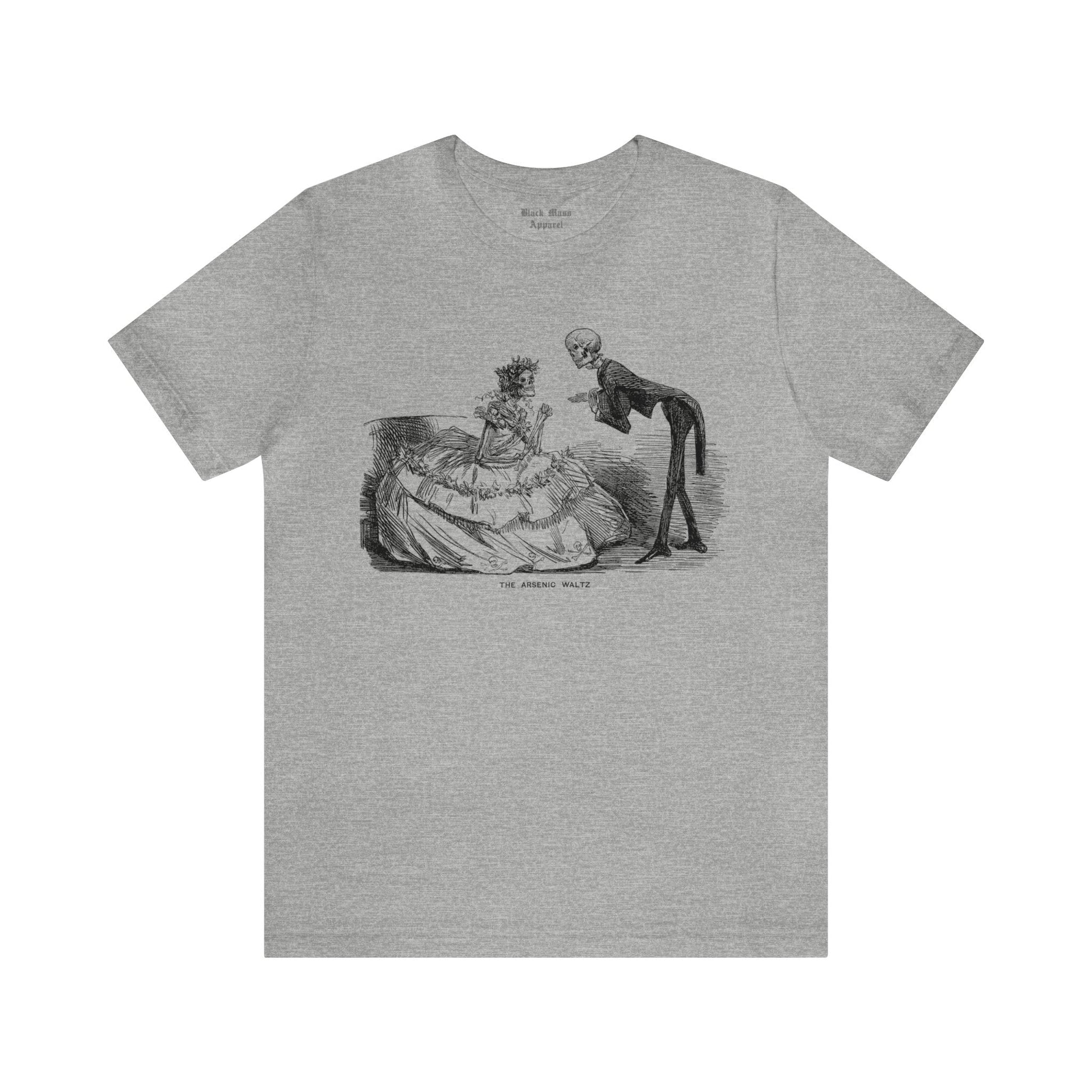The Arsenic Waltz, The Dance of Death, Vintage Skeleton Shirt, Victorian Art T-shirt, Danse Macabre Unisex Jersey Short Sleeve Tee - Black Mass Apparel - T-Shirt