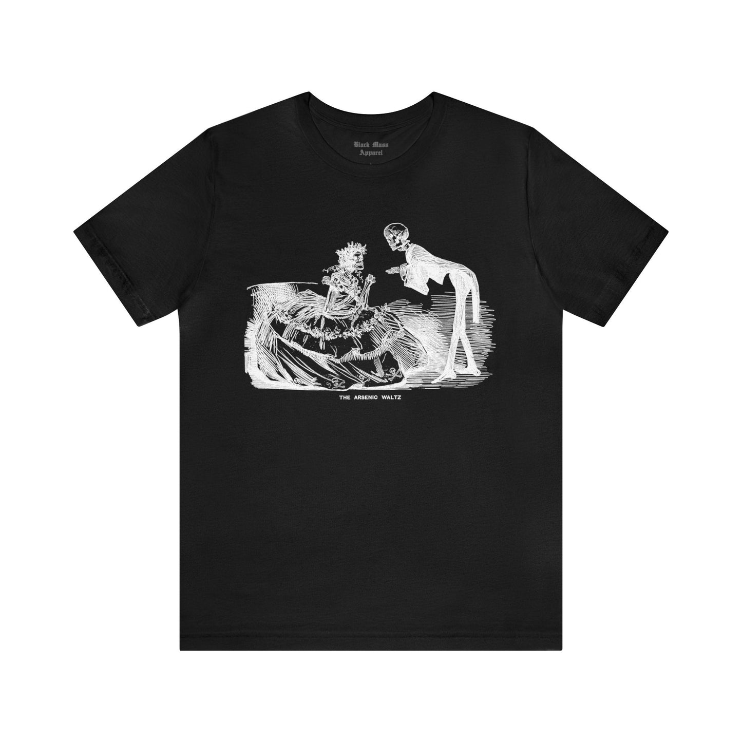 The Arsenic Waltz, The Dance of Death, Vintage Skeleton Shirt, Victorian Art T-shirt, Danse Macabre Unisex Jersey Short Sleeve Tee - Black Mass Apparel - T-Shirt