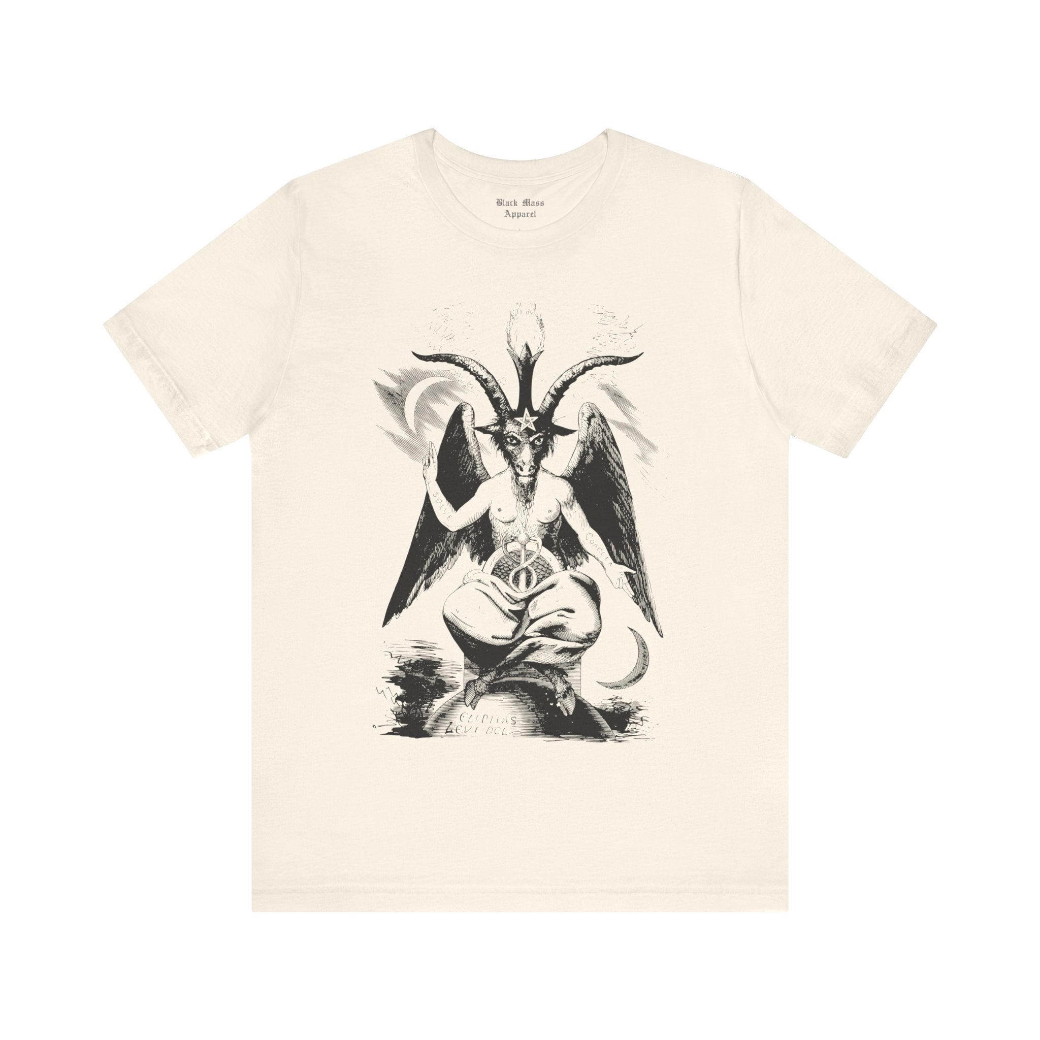 Baphomet, Eliphas Levi Art, Sabbatic Goat Shirt, Demon Tshirt, Gothic, Witchcraft, Occult, Black Magic Unisex Jersey Short Sleeve Tee - Black Mass Apparel - T - Shirt