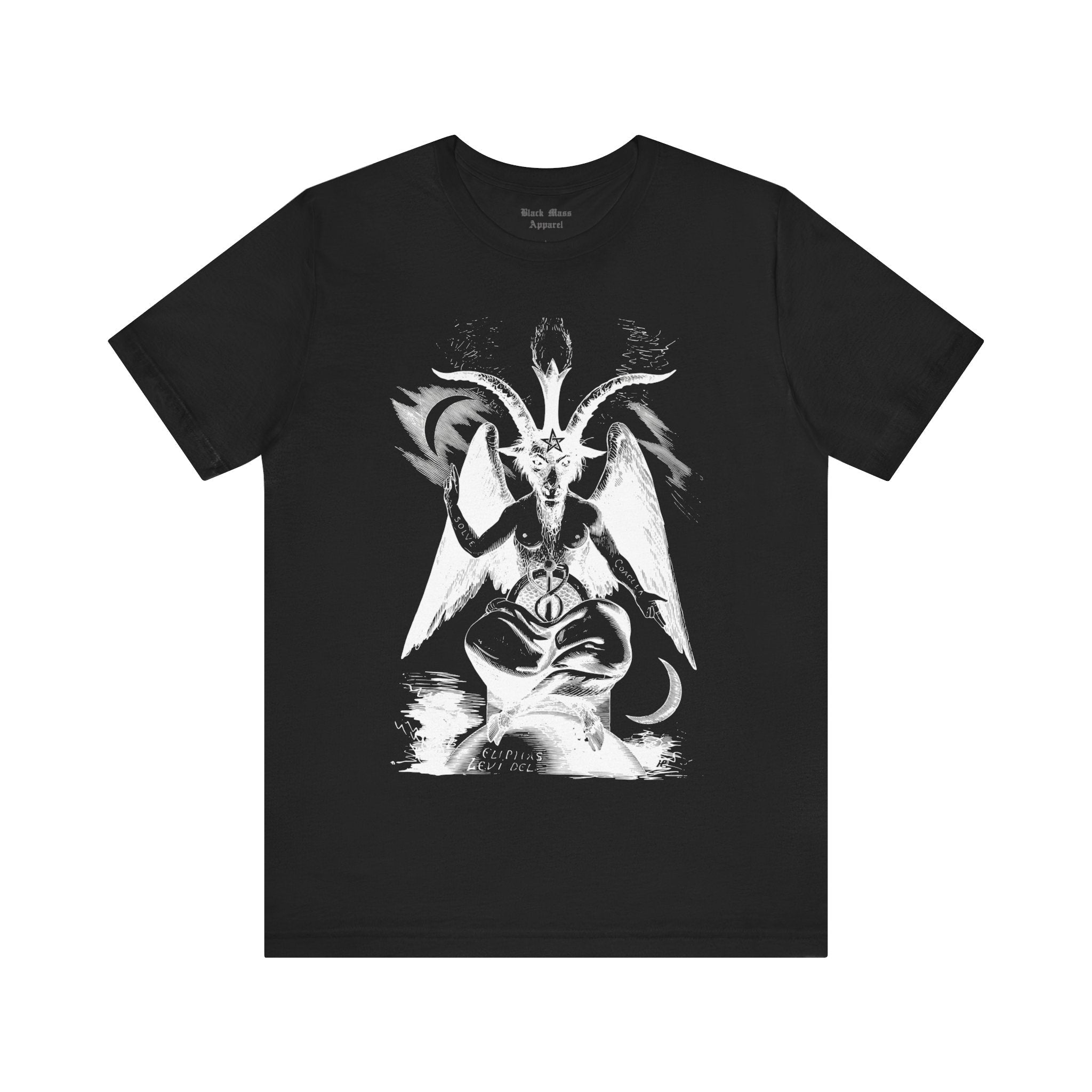 Baphomet, Eliphas Levi Art, Sabbatic Goat Shirt, Demon Tshirt, Gothic, Witchcraft, Occult, Black Magic Unisex Jersey Short Sleeve Tee - Black Mass Apparel - T - Shirt