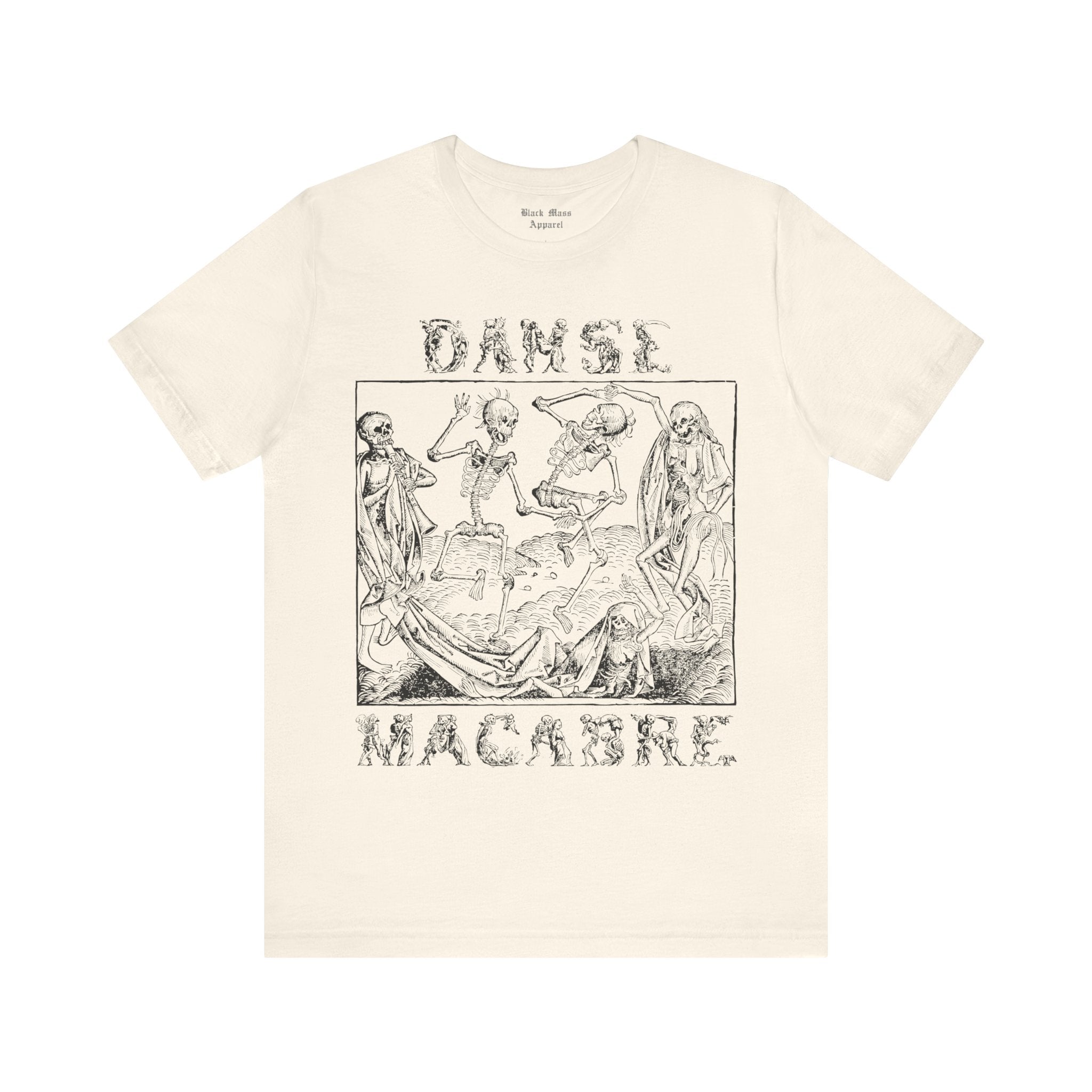 Danse Macabre, Vintage Gothic Art Shirt, The Dance of Death T-shirt, Goth Fashion Unisex Jersey Short Sleeve Tee - Black Mass Apparel - T-Shirt