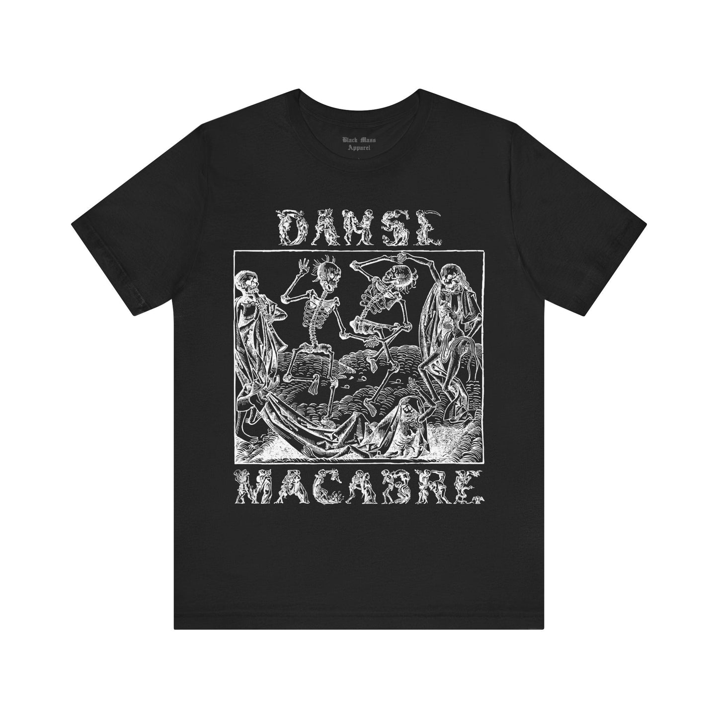 Danse Macabre, Vintage Gothic Art Shirt, The Dance of Death T-shirt, Goth Fashion Unisex Jersey Short Sleeve Tee - Black Mass Apparel - T-Shirt