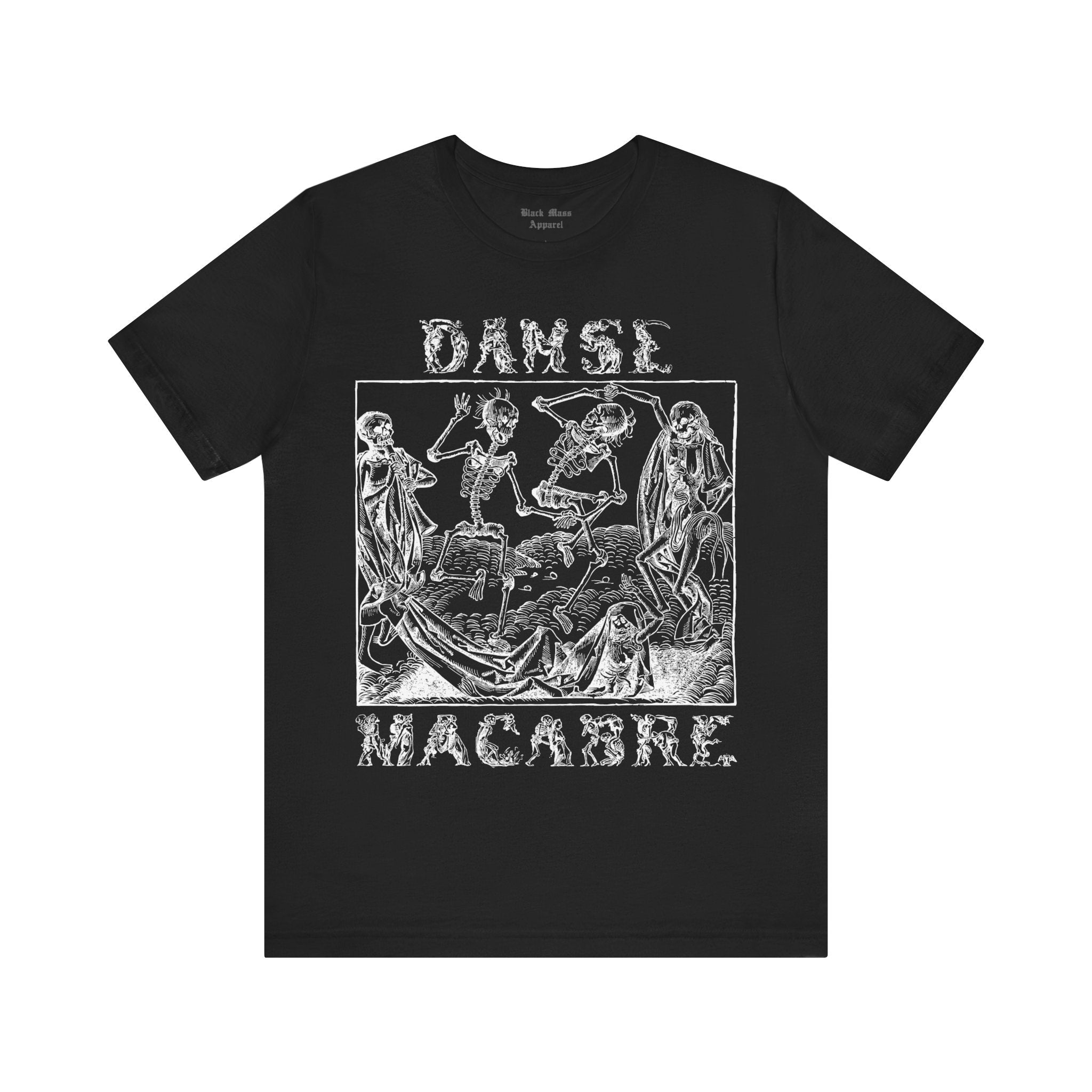 Danse Macabre, Vintage Gothic Art Shirt, The Dance of Death T-shirt, Goth Fashion Unisex Jersey Short Sleeve Tee - Black Mass Apparel - T-Shirt