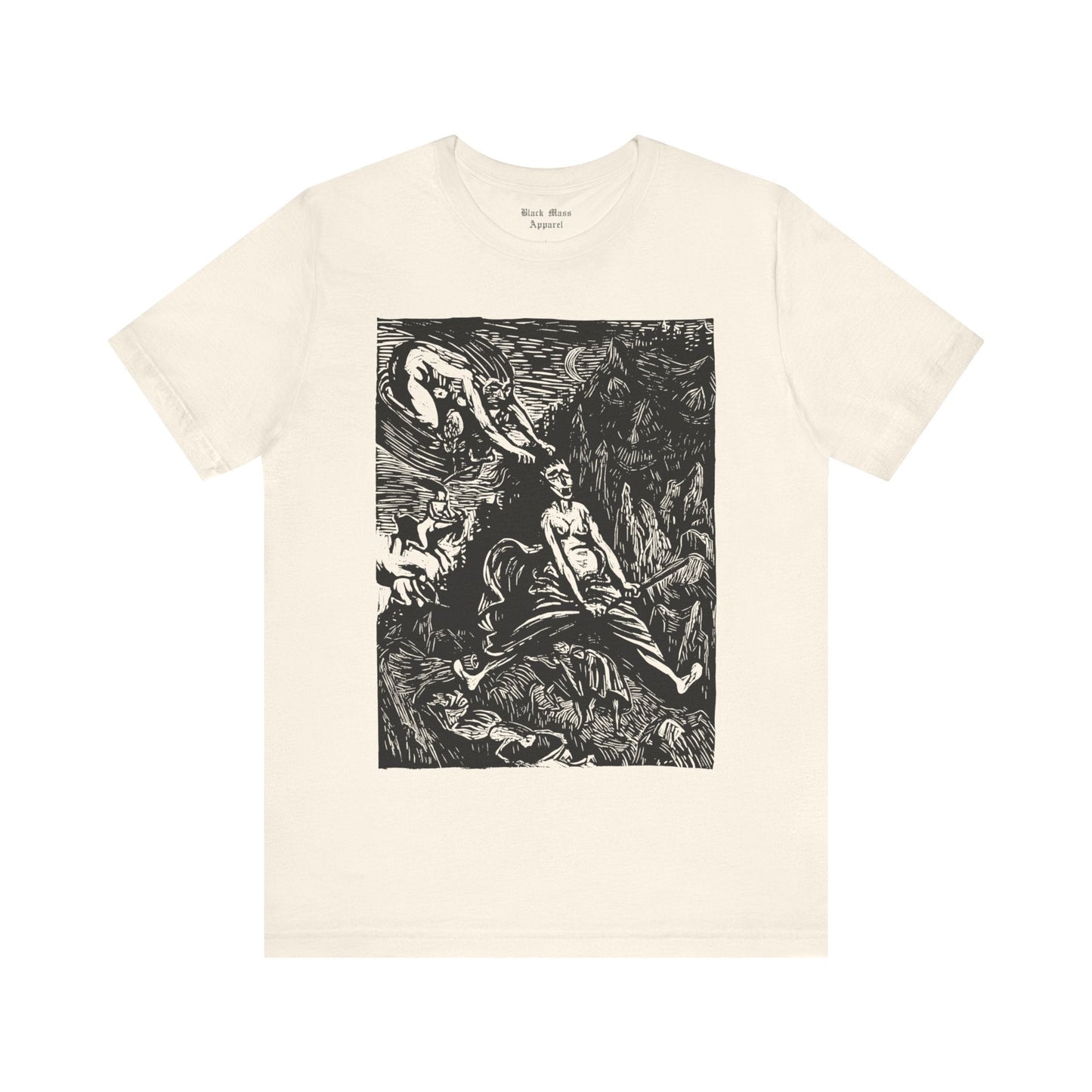 Hexenritt, Ernst Barlach Art, Vintage Occult Shirt, Witchcraft T-shirt, Magic, Creepy Art, Witchy Gothic Unisex Jersey Short Sleeve Tee - Black Mass Apparel - T-Shirt