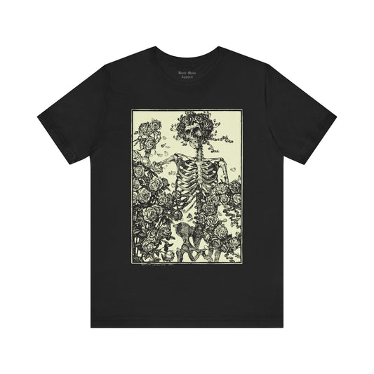 Skeleton and Roses - Black Mass Apparel - T - Shirt