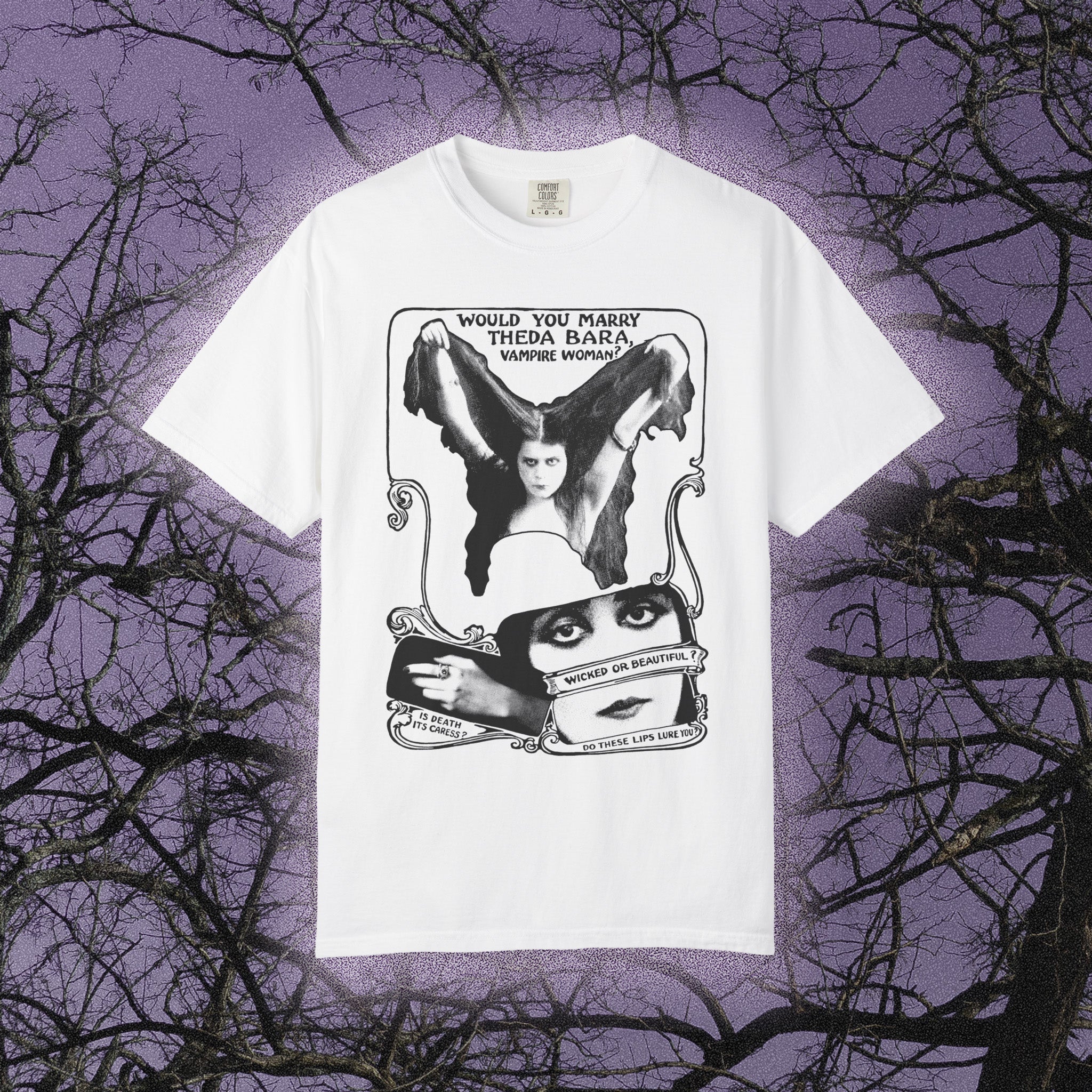 Would You Marry Theda Bara? (Comfort Colors) - Black Mass Apparel - T-Shirt