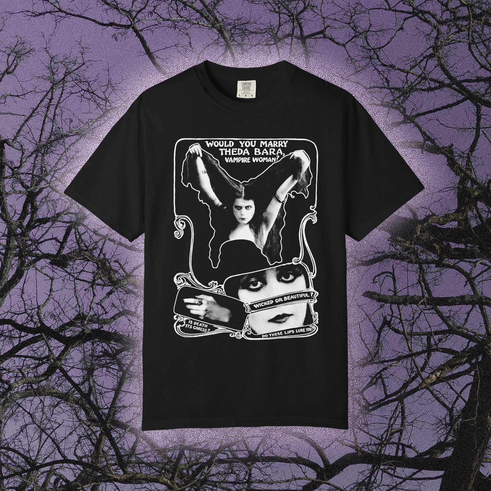 Would You Marry Theda Bara? (Comfort Colors) - Black Mass Apparel - T-Shirt