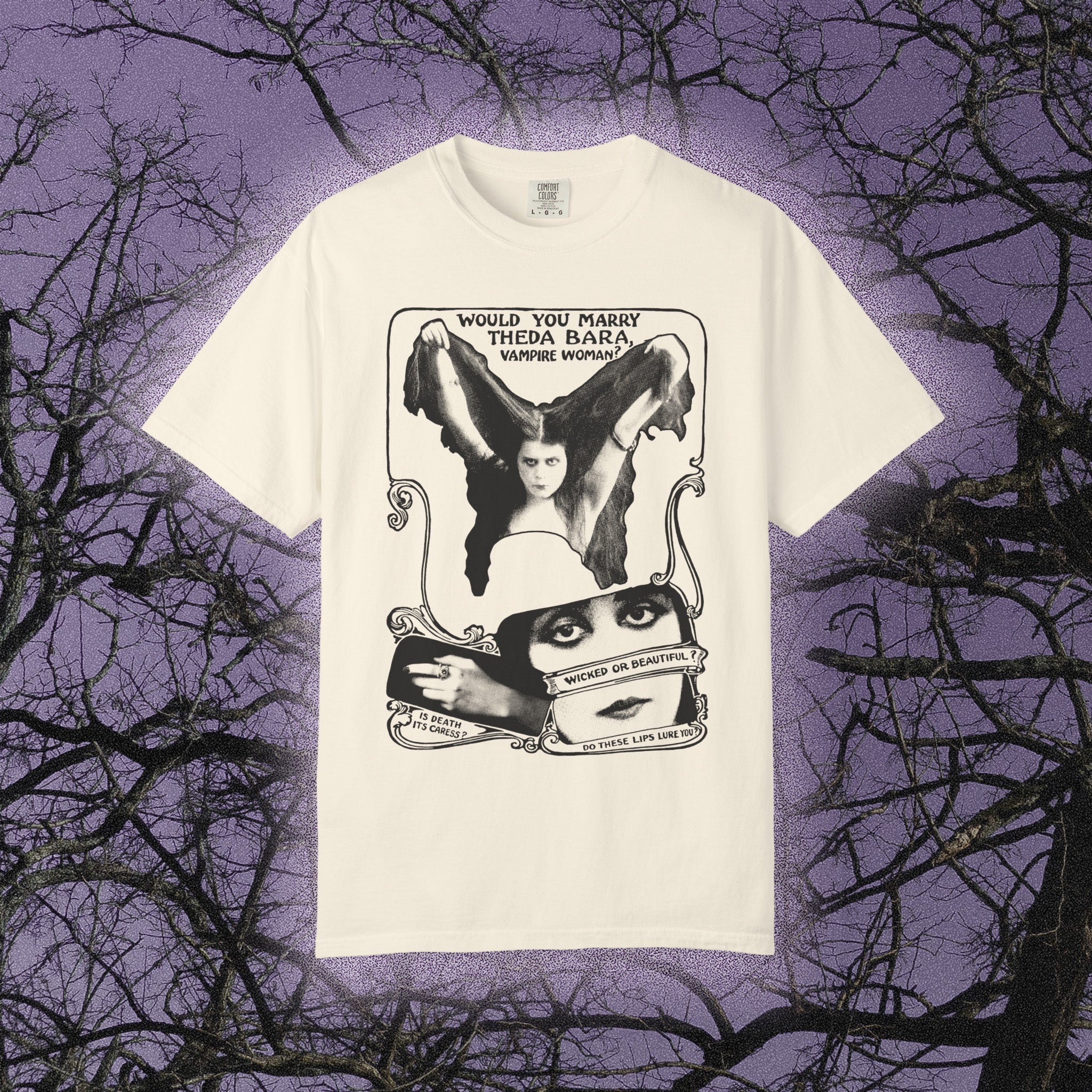Would You Marry Theda Bara? (Comfort Colors) - Black Mass Apparel - T-Shirt
