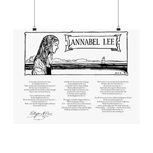 Annabel Lee Art Print - Edgar Allan Poe - Black Mass Apparel - Poster