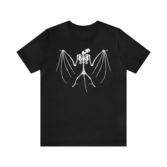 Bat Skeleton, Dark Academia Shirt, Goth Aesthetic, Witchy, Creepy T-shirt, Occult Tshirt, Gothic Fashion Unisex Jersey Short Sleeve Tee - Black Mass Apparel - T-Shirt
