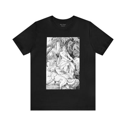 Goddess Hel and Her Hellhound - Black Mass Apparel - T-Shirt