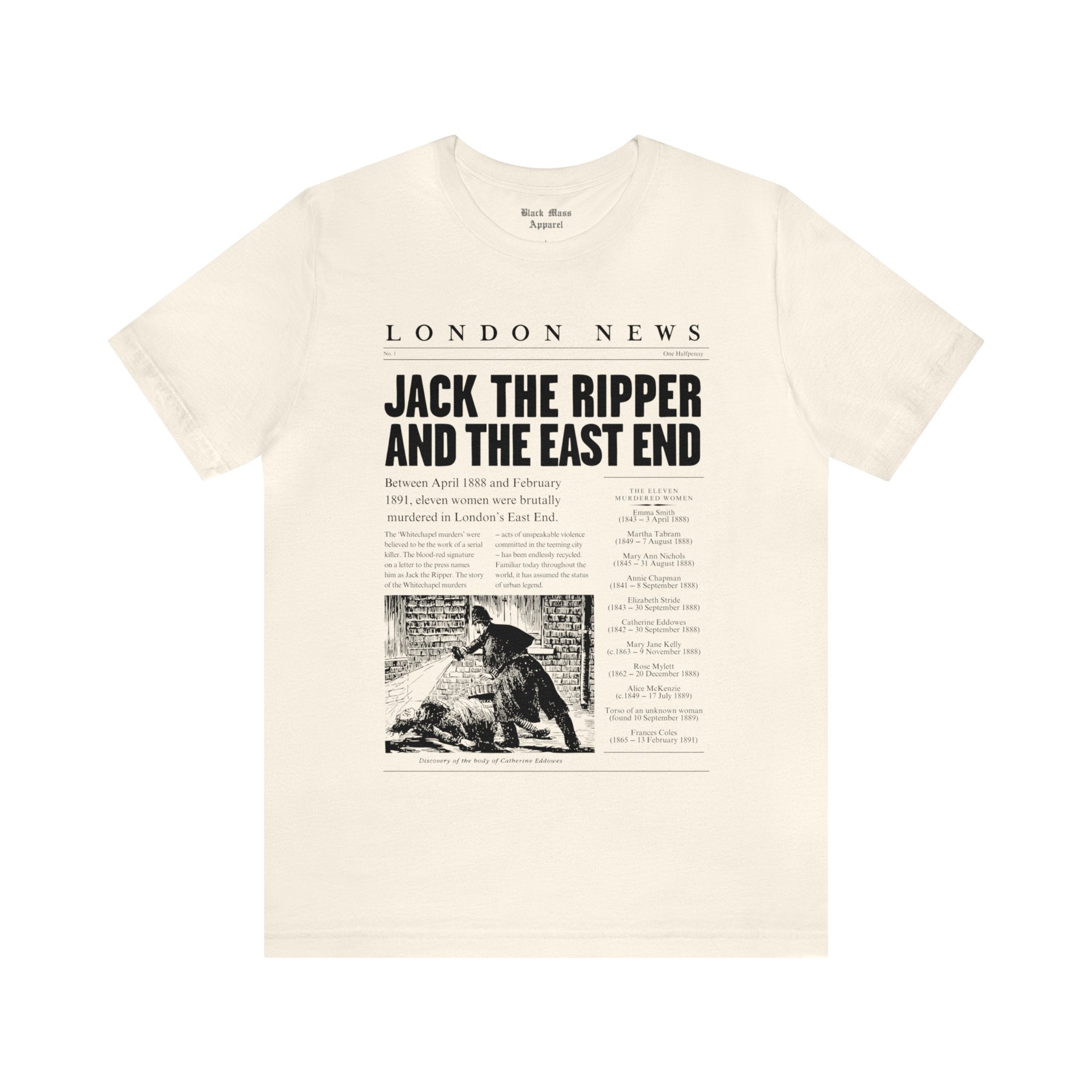 Jack the Ripper Newspaper - Black Mass Apparel - T-Shirt