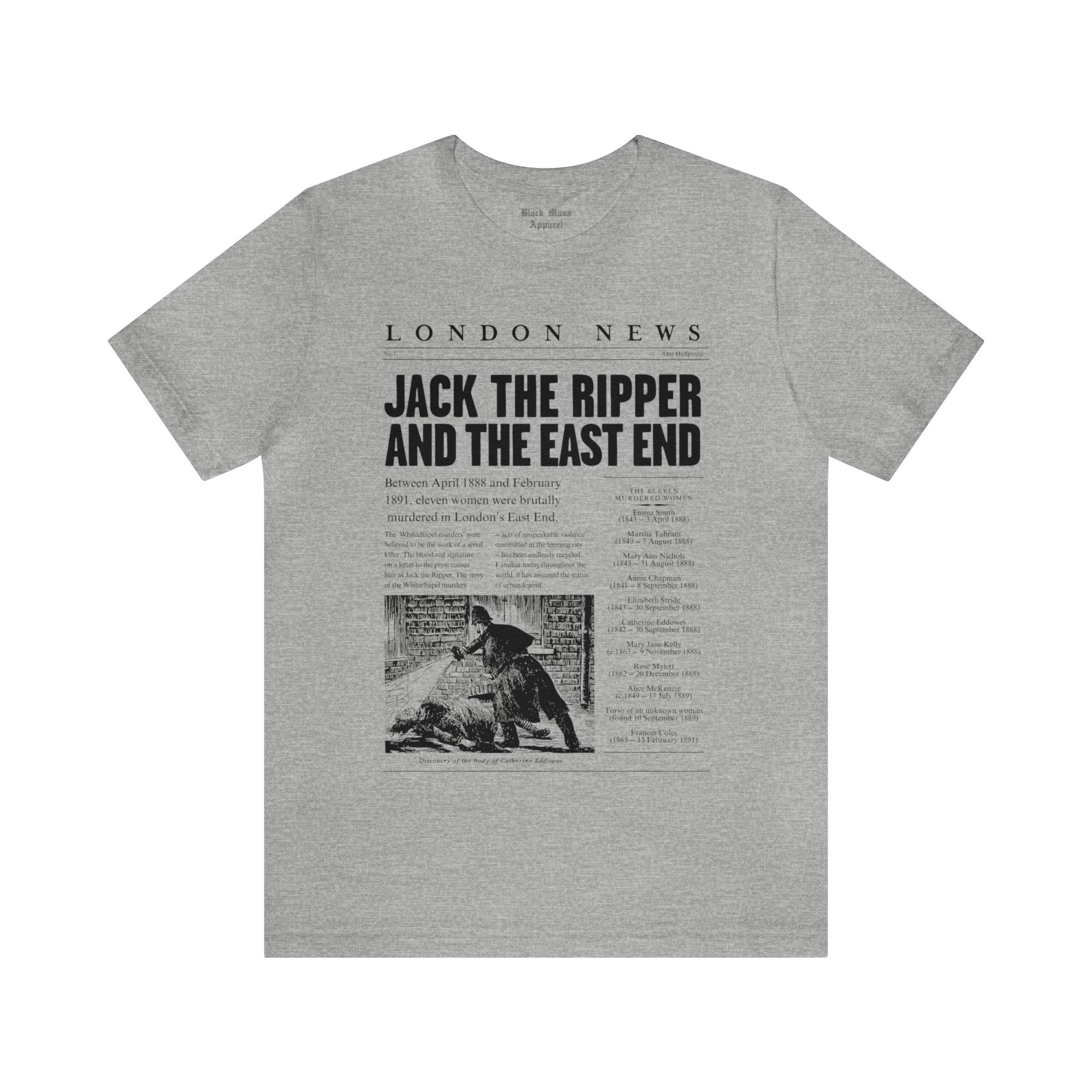 Jack the Ripper Newspaper - Black Mass Apparel - T-Shirt