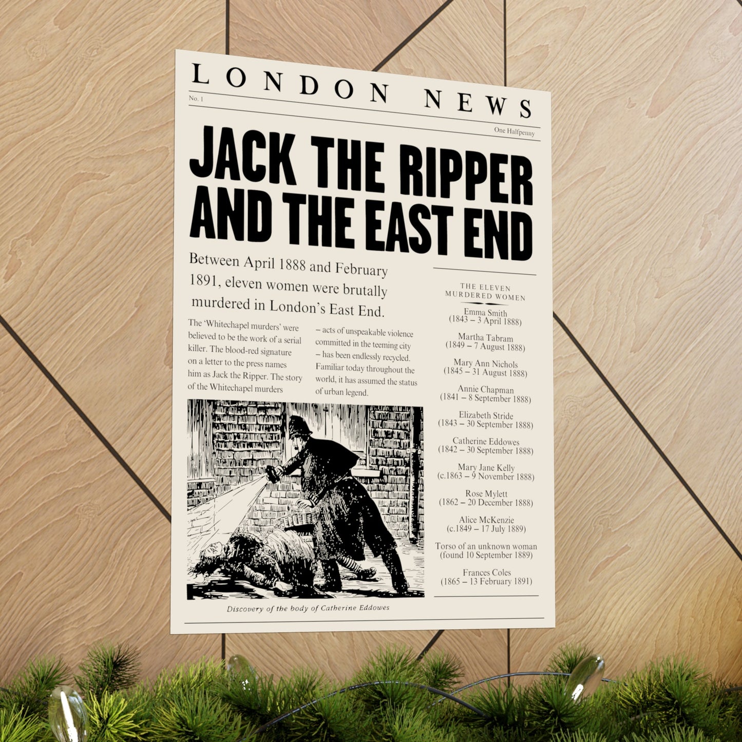 Jack the Ripper Vintage Newspaper Art Print - Black Mass Apparel - Poster