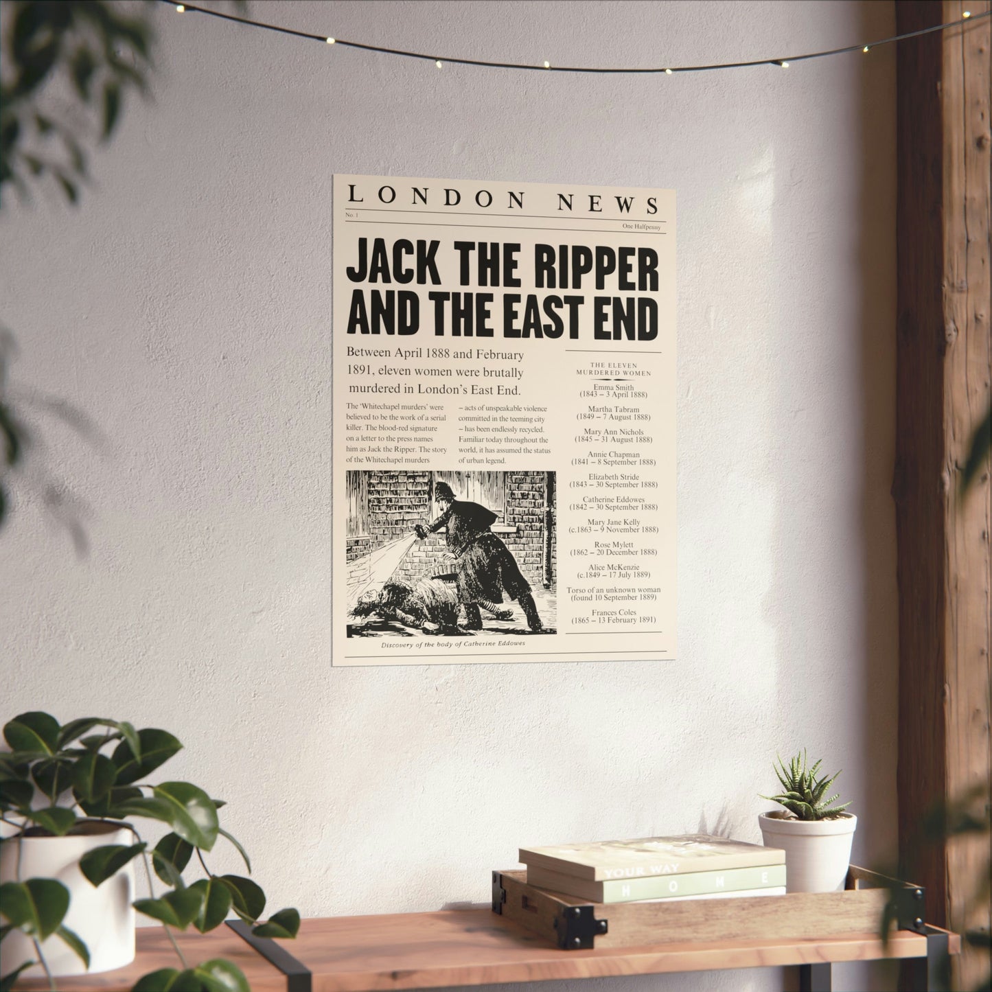 Jack the Ripper Vintage Newspaper Art Print - Black Mass Apparel - Poster