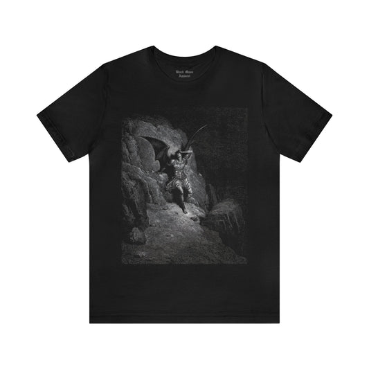 Lucifer, Paradise Lost Shirt, Gustave Dore Art, Classic Literature Unisex Jersey Short Sleeve Tee - Black Mass Apparel - T-Shirt