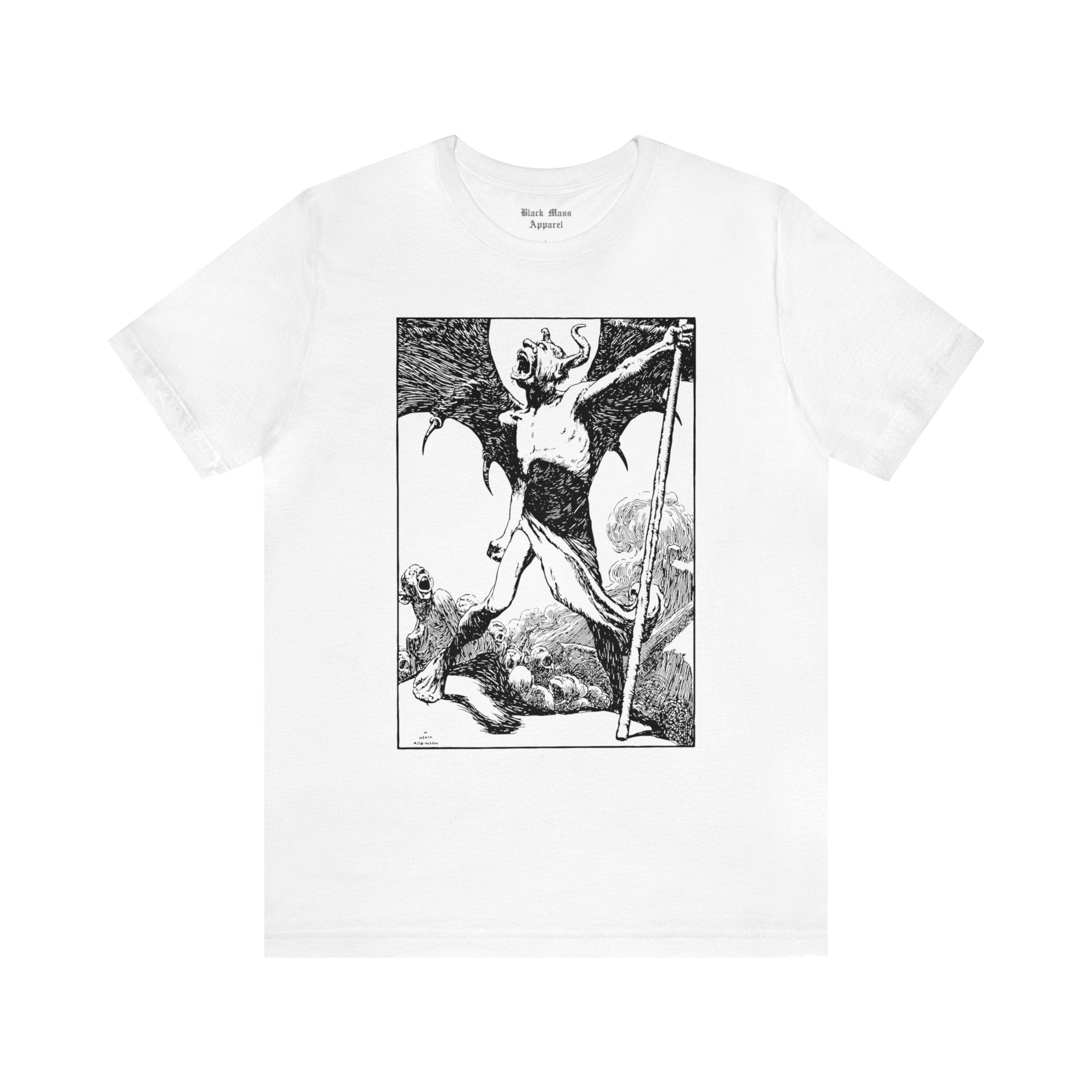 Lucifer Will Break Loose, William Heath Robinson T-shirt, Vintage Satan Art Shirt, Devil Unisex Jersey Short Sleeve Tee - Black Mass Apparel - T-Shirt