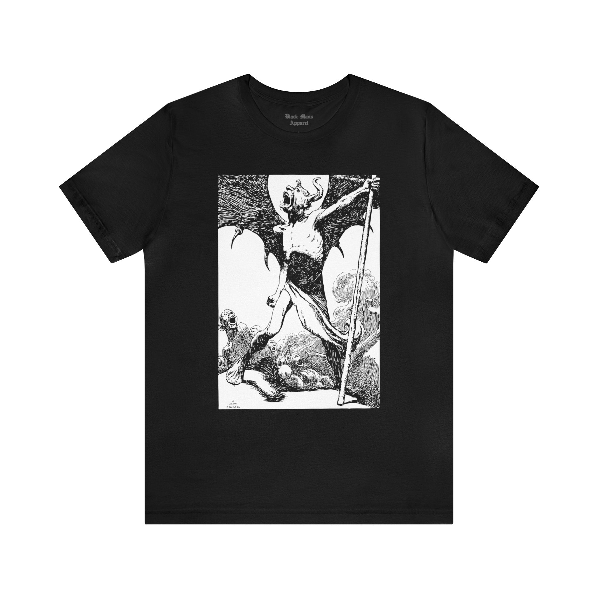 Lucifer Will Break Loose, William Heath Robinson T-shirt, Vintage Satan Art Shirt, Devil Unisex Jersey Short Sleeve Tee - Black Mass Apparel - T-Shirt