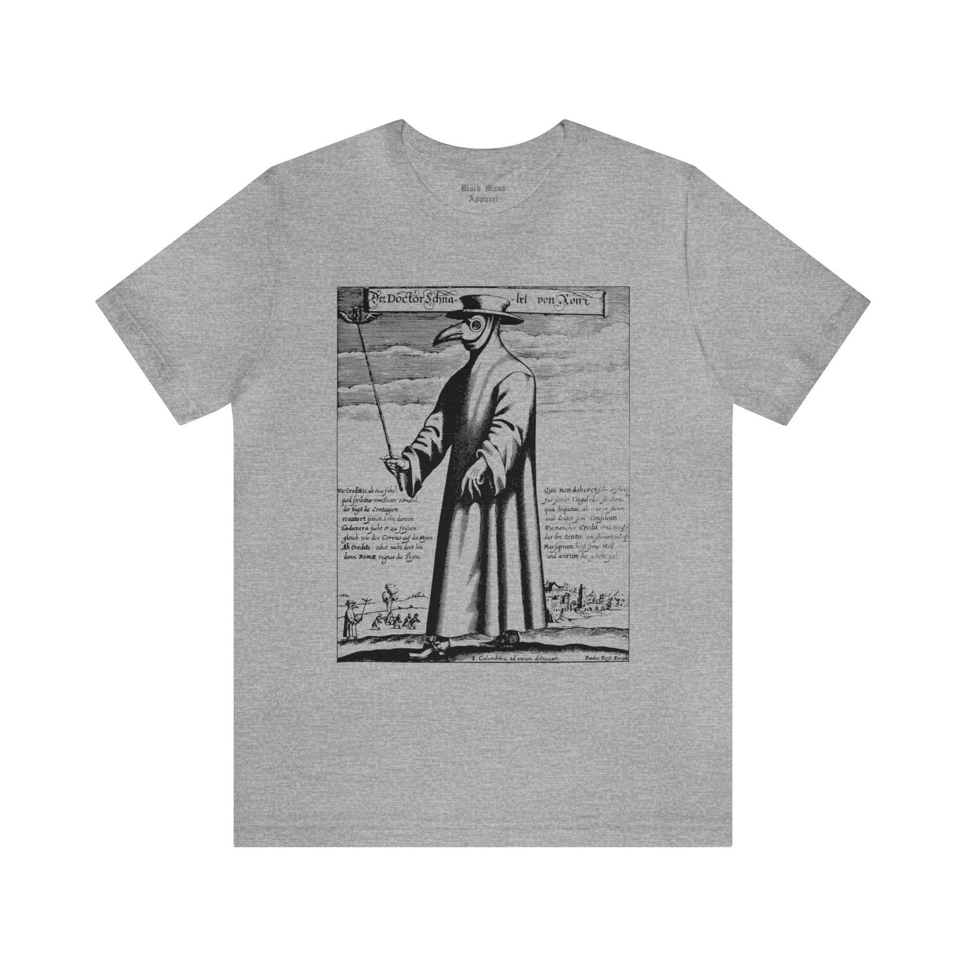 Plague Doctor, Medieval Art T-shirt, Black Death Shirt, Renaissance, Creepy, Vintage, Historical Art Unisex Jersey Short Sleeve Tee - Black Mass Apparel - T-Shirt