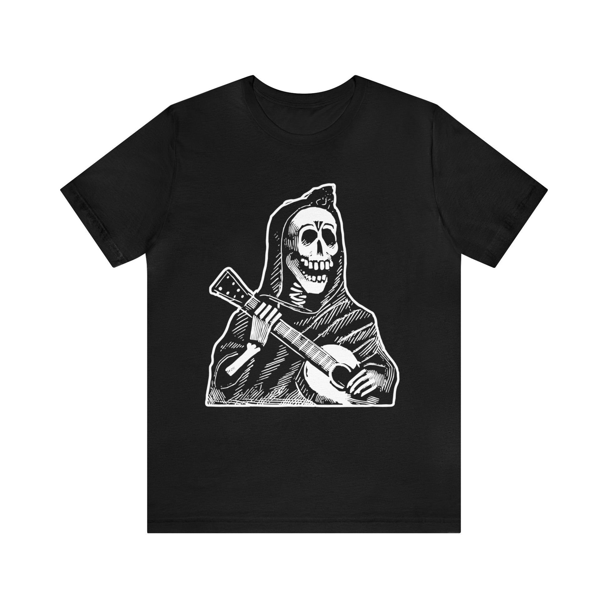 Skeleton Playing The Guitar - José Guadalupe Posada - Black Mass Apparel - T-Shirt