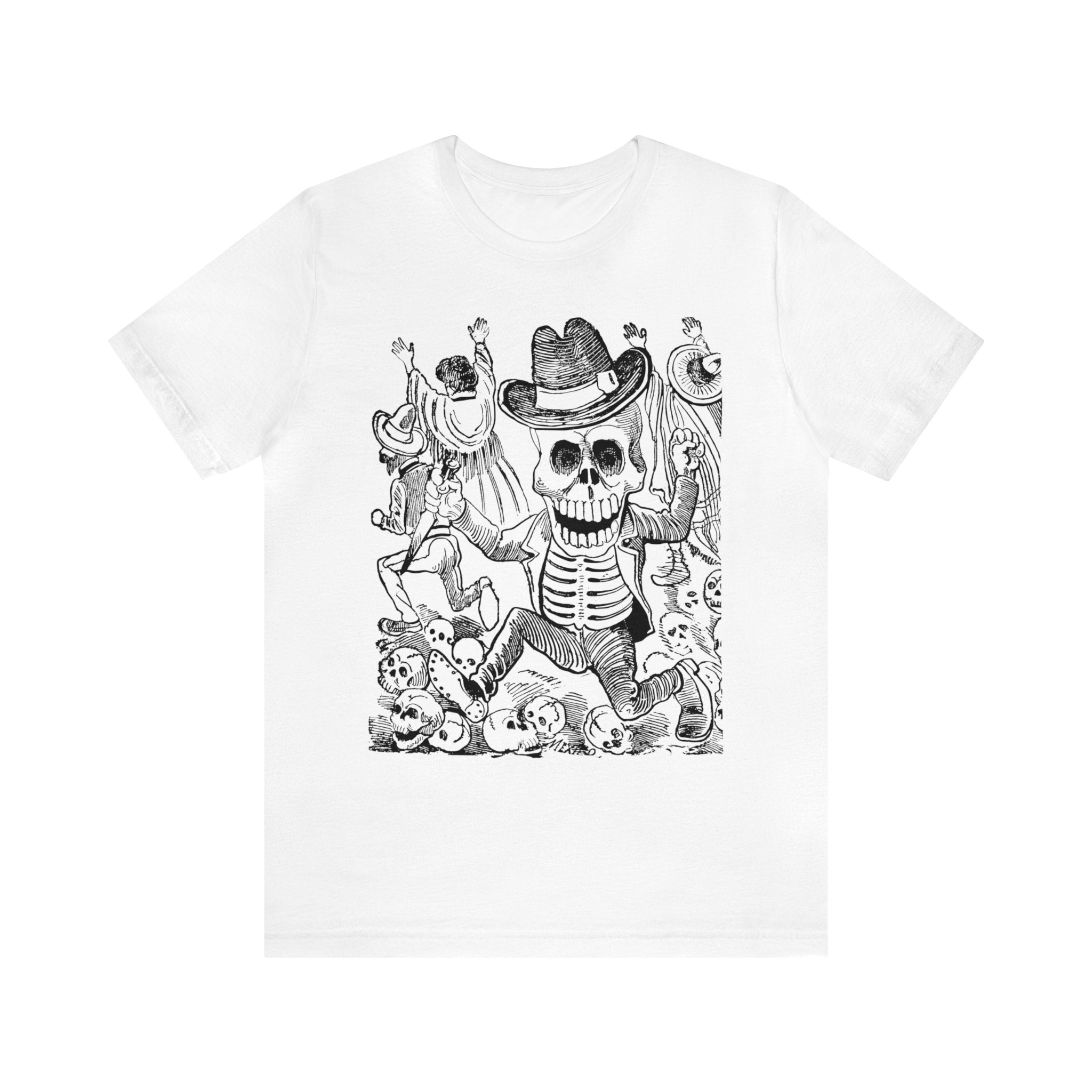 Skeleton With Knife - José Guadalupe Posada - Black Mass Apparel - T-Shirt