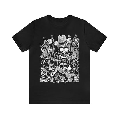Skeleton With Knife - José Guadalupe Posada - Black Mass Apparel - T-Shirt