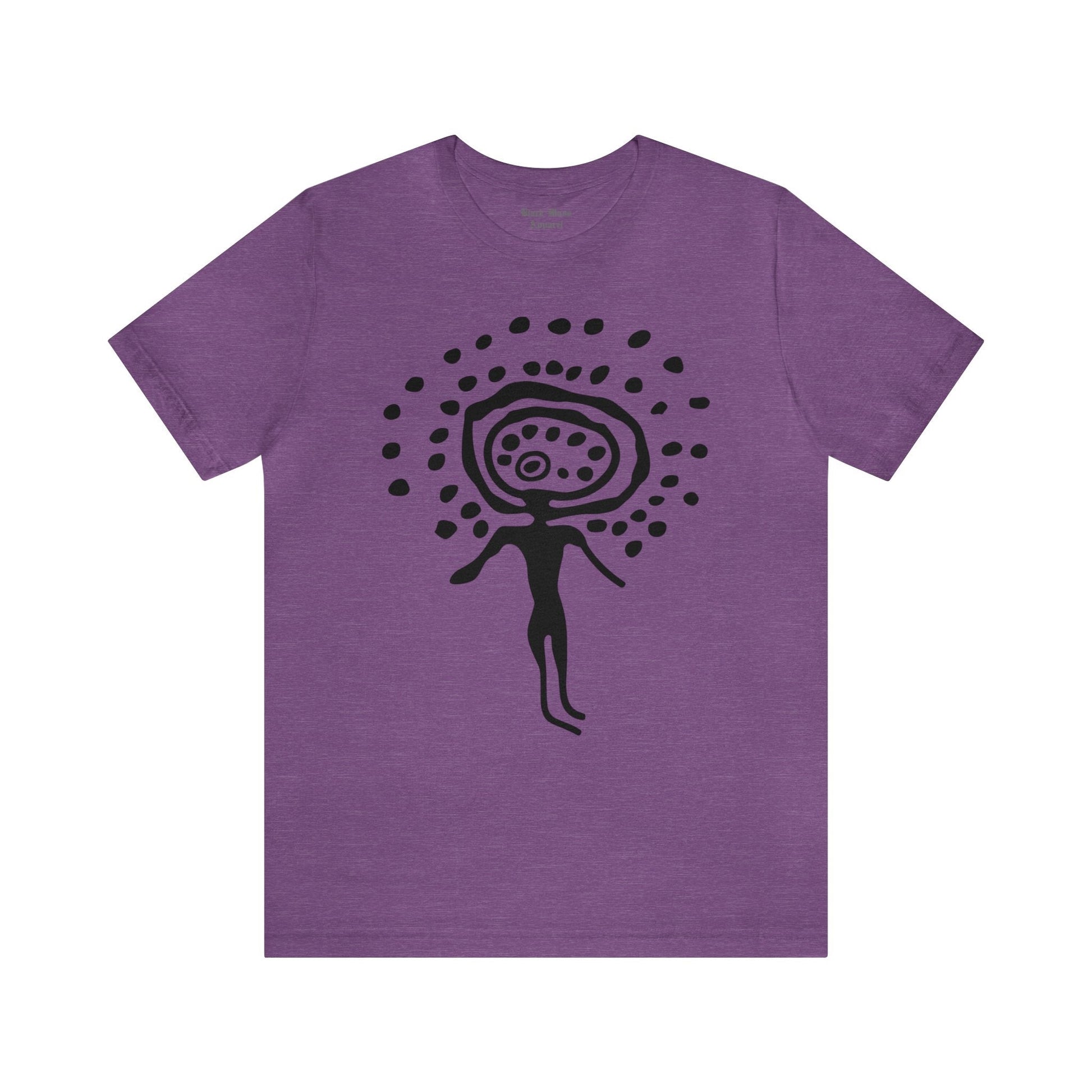 Sunhead, Petroglyphs T-shirt, Ancient Art Shirt, Prehistoric, Solar Headed, Sun God, Trippy, Abstract Unisex Jersey Short Sleeve Tee - Black Mass Apparel - T-Shirt