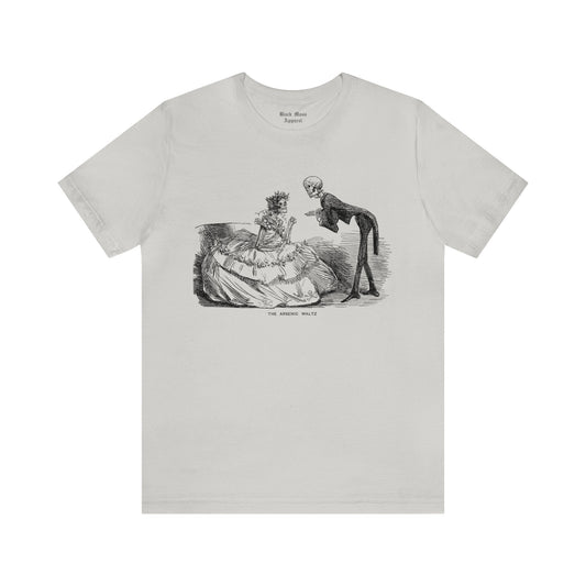 The Arsenic Waltz, The Dance of Death, Vintage Skeleton Shirt, Victorian Art T-shirt, Danse Macabre Unisex Jersey Short Sleeve Tee - Black Mass Apparel - T-Shirt