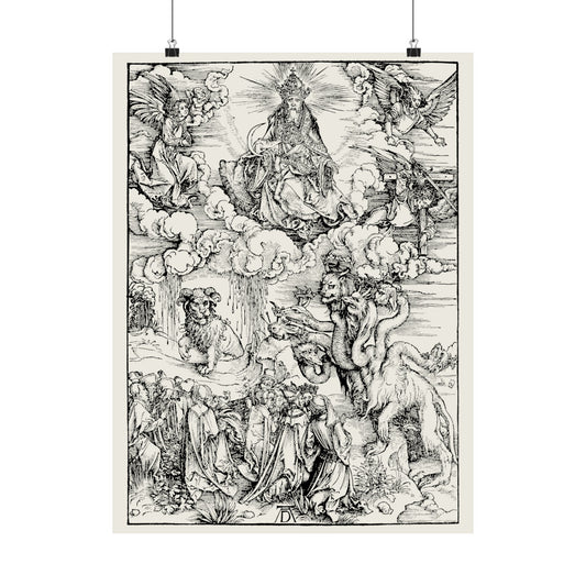 The Beast with the Seven Heads and the Beast with Lamb's Horns - Albrecht Dürer - Black Mass Apparel - Poster