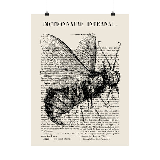 The Infernal Dictionary Art Print - Beelzebub - Demonology Occult 18 x 24 Matte Vertical Poster - Black Mass Apparel - Poster