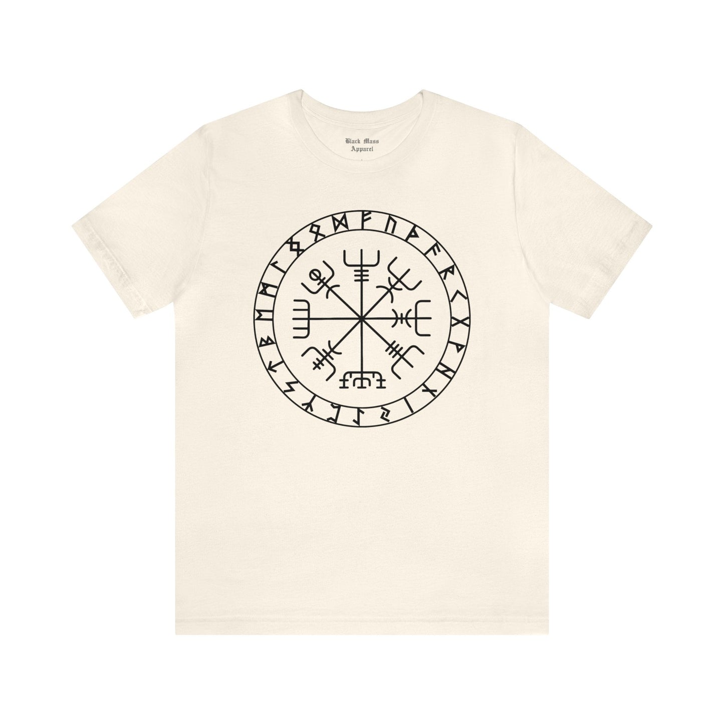 Vegvísir, Old Norse Shirt, Viking Compass T-shirt, Norse Mythology, Magical Stave, Sigil Unisex Jersey Short Sleeve Tee - Black Mass Apparel - T-Shirt